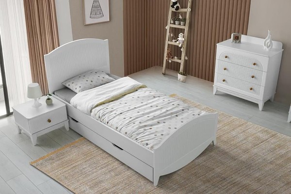 Kinder Jugendzimmer Bett Nachttisch Kommode 3-Teilige MöBel-image