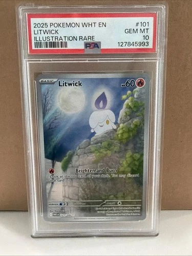 Litwick 101/086 Sv: White Flare Holo PSA 10