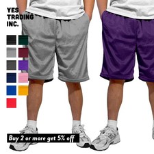 HIGHFUNDAMENTAL MENS PLAIN MESH SHORTS 2 POCKETS BASEKETBALL SHORTS GYM S-5XL 