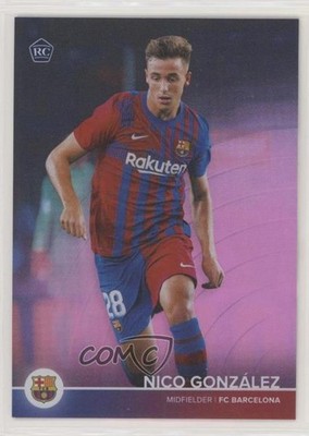 2021 Topps FC Barcelona Team Set Neon Pink Foil /99 Nico Gonzalez Rookie RC c4m