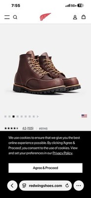 Lightly Used, Redwings roughneck Size 9.