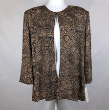 NWT Alex Evenings Iridescent Jacket XL Open Front 3/4 Sleeve Wedding Cocktails