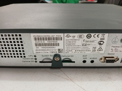 Avaya IP Office 500 V2 Phone Control Unit W/ 700417330 700504556 Base Plates ECS - Picture 5 of 9