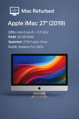 Apple iMac 27'' 2019 Intel i5 3,7 GHz, 16 GB RAM 2TB FusionDrive, Radeon Pro 580X