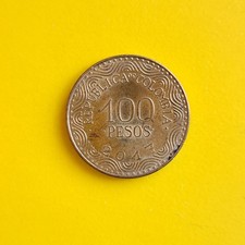 100 Pesos M&uuml;nze aus Kolumbien von 2017 (sehr sch&ouml;n)