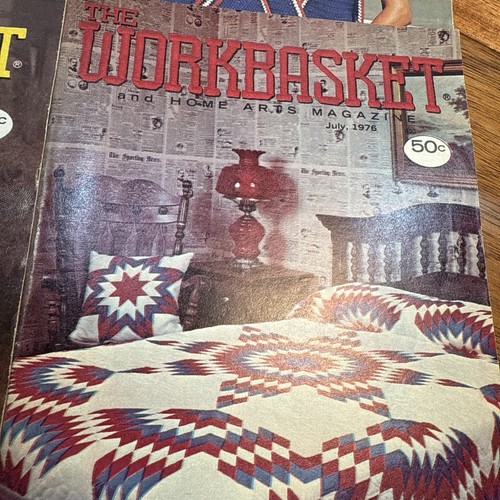 Workbasket Magazine Lot 12 Craft Crochet Knit Ideas Retro Patterns 1976 USA - Picture 3 of 7