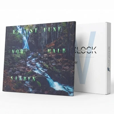 WordClock Jupiter Dark Forest - WortUhr Deutsch - LED Wanduhr mit Waldmotiv - Bild 1 von 4