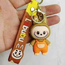 Little Monsters Tan / Orange Keychain, Or Bag Charm w/ Silicone Strap NWOT
