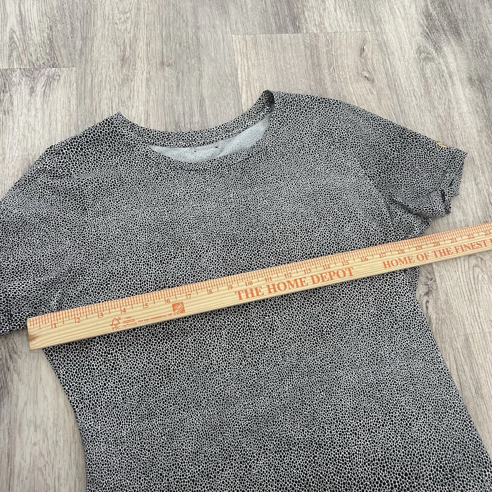 Michael Kors T Shirt Vestito Donna Taglia 2 Cotone Bianco e Nero Maculato Midi