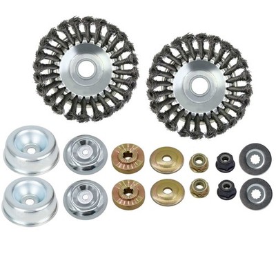 2x Unkrautbürste 15cm inkl. Adapter-Set für Stihl FS55 FS56 FS80 FS85 FS90R