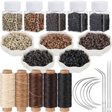 2500 Pcs Hair Extensions Micro Rings Links Beads 0.2 inch, Multicolor