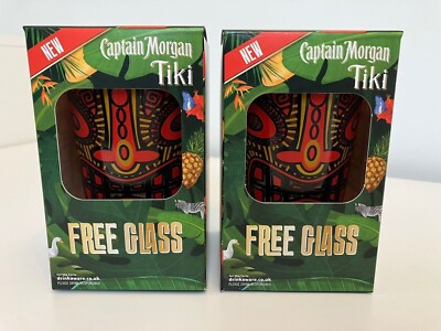 6 x Captain Morgan Tiki Gläser NEU IM KARTON