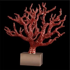 L’Objet Coral Centerpiece 24K Gold Plated Semi Precious Cabochons
