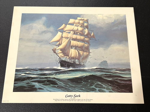2 Vintage Maritim Schiff Drucke Ellen Bude & Cutty Sark 11" x 14" USA - Bild 2 von 9