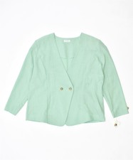 Catherine Womens Double Breasted Blazer Jacket Uk 22 3xl Green Polyester Ot21