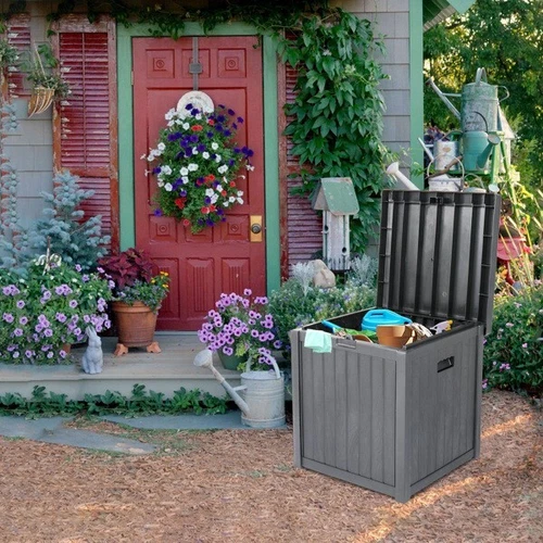 51gal 195L Outdoor Garden Plastic Storage Deck Box Chest Tools Cushions Toys - Picture 6 of 8