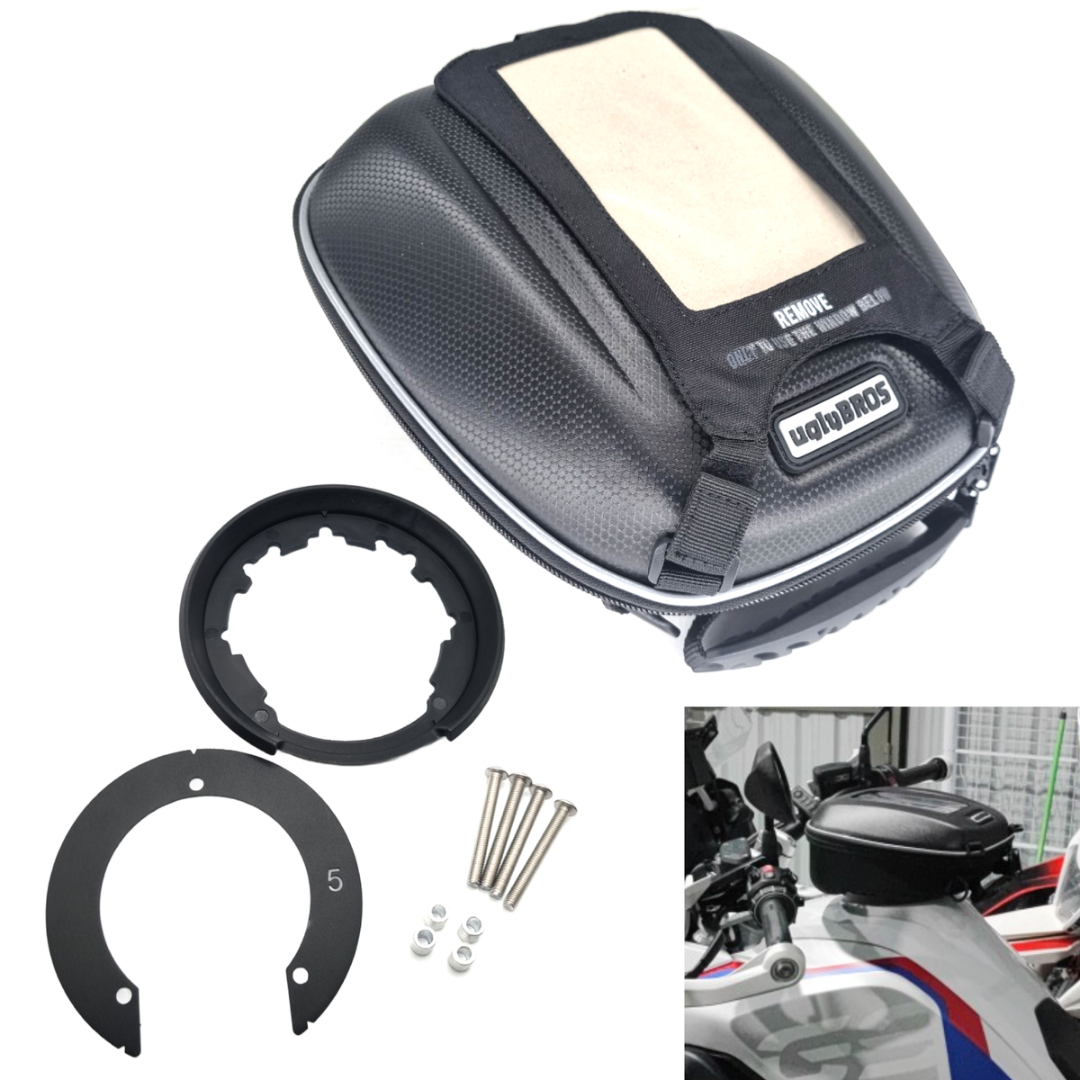 Motorcycle Tank Bag & Tank Lock Set - Kawasaki KLE 650 ER-6N ZX6R