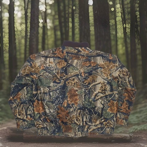 Cabelas Seclusion 3D Camo Zip Thinsulate Bomber Coat Hunting Jacket Mens Large - Picture 5 of 5