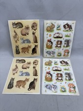 Vintage 1983 1987 Hallmark Stickers Cat Kittens Bunny Bird Puppy Squirrel Animal