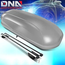 UP TO 135CM ADJUSTABLE ROOF RAIL CROSS BAR+CARGO BOX LUGGAGE CARRIER W/KEY GREY