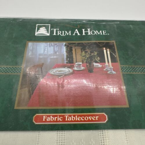 Trim A Home Satin Stripe Polyester Fabric Tablecloth 52x52” Square IVORY *NEW* - Picture 3 of 7