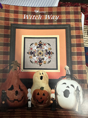 Just Nan WITCH WAY Ctd Cross Stitch Pattern JN121 w/Witch  Embellishment JNC38