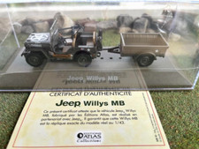 ATLAS Militaire 1/43 JEEP WILLYS MB métal NEUVE Boîte vitrine sous blister