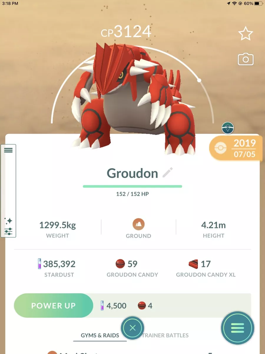 Pokémon Go Groudon RARE!Unregistered ok~ 30 days trade