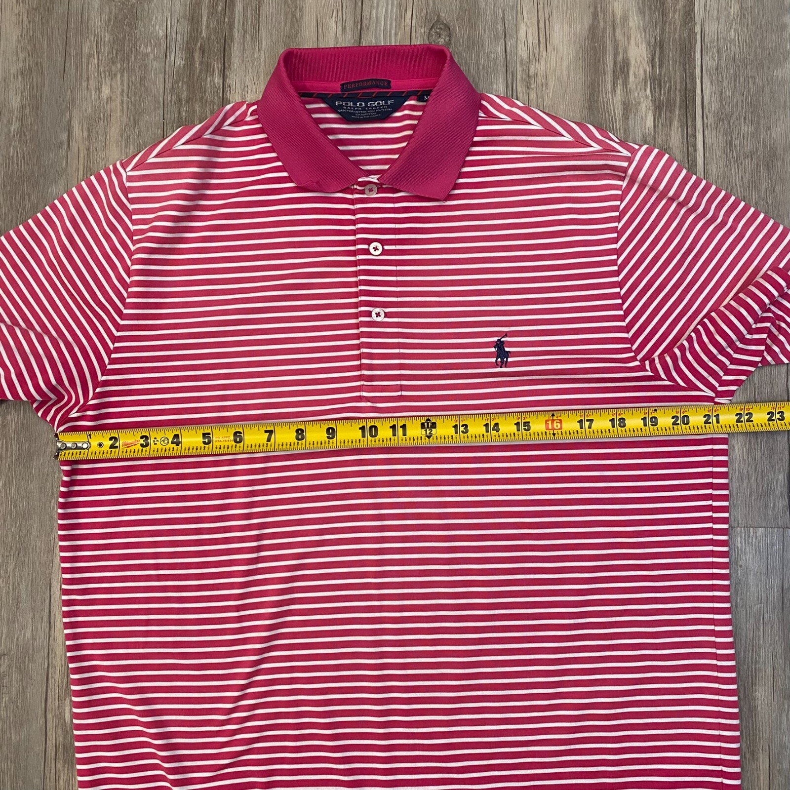 Polo Ralph Lauren Polo Golf Pink Striped Men's Size Med Short Sleeve