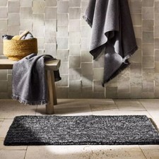 Organic Melange Reversible Bath Rug  One  Black