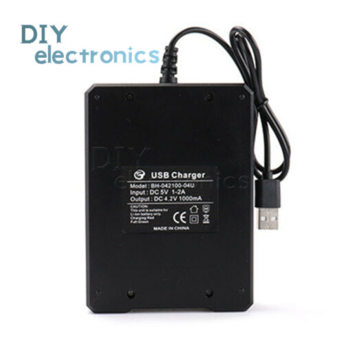 Caricabatterie 1/4 slot ricarica intelligente per batteria ricaricabile agli ioni di litio 18650 USB US - Foto 9 di 11