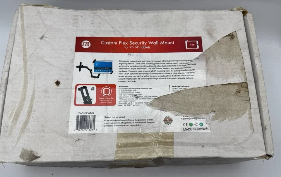 CTA Custom Flex Security Wall Mount for 7" to 14" Universal Tablet Galaxy Tab A7 - Image 3 of 4