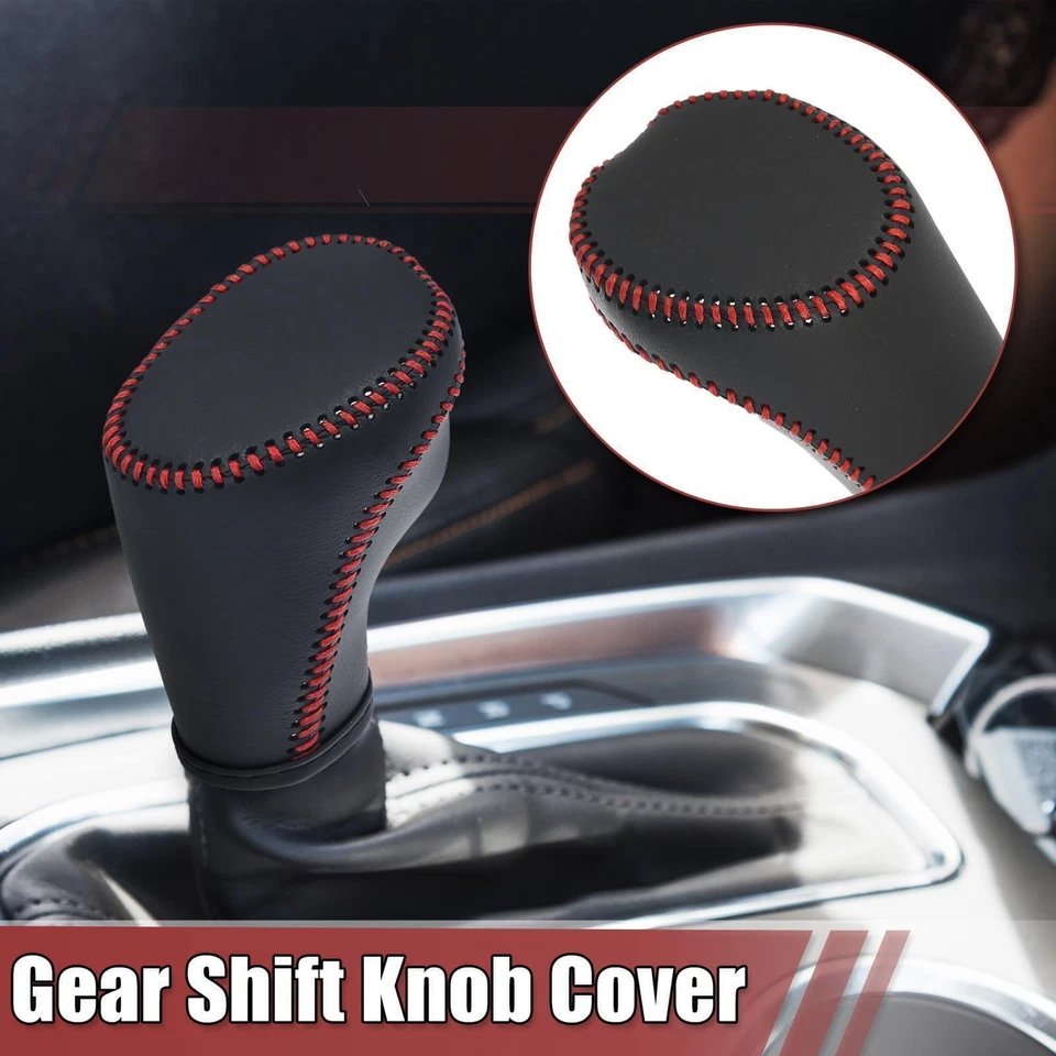 Gear Shift Knob Cover Protector w/ Red Thread for Chevrolet Equinox 2018-2021 Foto 2 de 4