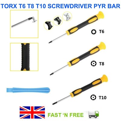 T6 T8 T10 TORX STAR MAGNETISCHE SICHERHEIT MANIPULATIONSSICHER SCHRAUBENDREHER XBOX ONE 360 PS3/4