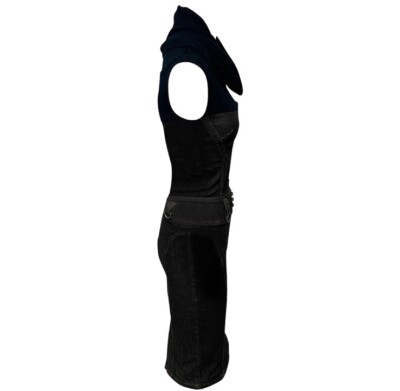 Y2K Vintage DOLCE & GABBANA Denim Corset Dress Cowl-Off
