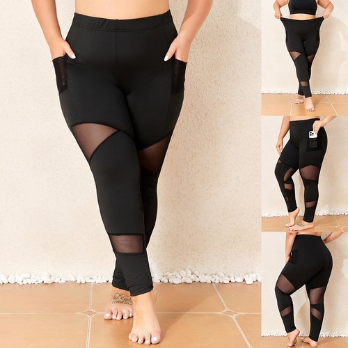 Plus Size Women Fitness Yoga Leggings Basics Sports Gym Running Pants Trousers
