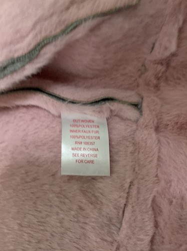 Design History Girls Moto Jacket Faux Suede Gray And Pink Faux Fur Retro Size 5T - Picture 6 of 12