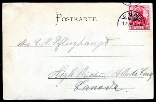 GERMANY Gruss aus Cuxhaven Postcard 1905 North Sea Steamer - Picture 2 of 2