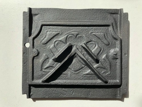 Placa de horno antigua estufa de fundición placa de chimenea horno horno de piso pieza de horno Art Nouveau - Imagen 3 de 3