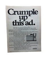 1978 Xerox Crumble Up This Ad Copier Original Print Ad 70s vintage