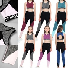 Kids Girls Set Training Suit 2 Piece Outfit Exercise Activewear Athletic Pants