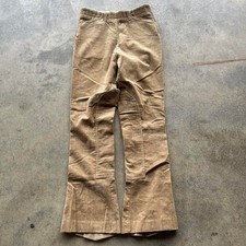 Vintage 70s/80s tan corduroy bell bottom flare pants Side zipper talon