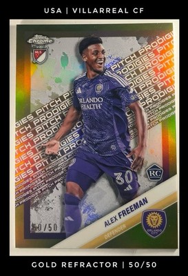 Alex Freeman (RC) | 2025 Topps Chrome | Pitch Prodigies #187 Gold /50 | USMNT