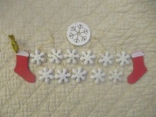 Christmas Tree Ornament Assortment Snowflakes  Stockings  14-Piece Set 