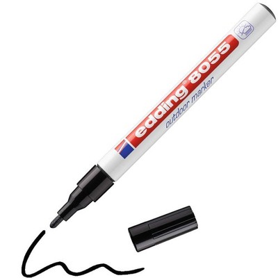 edding 8055 Outdoormarker - schwarz - 1 Lackstift - Rundspitze 1-2 mm - stark de