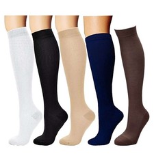  5 Pairs S-XXL Compression Socks Stocking Knee High Graduated Support Men Women