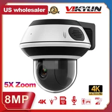 US Vikylin 4k 8mp PTZ 5X ZOOM IR Security IP Camera 2-Way Audio POE CCTV Outdoor