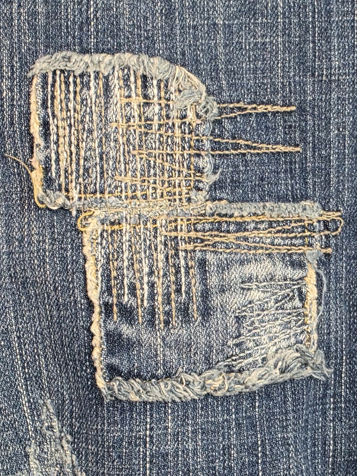 Lane Bryant Patchwork Distressed Denim Capris - S… - image 12