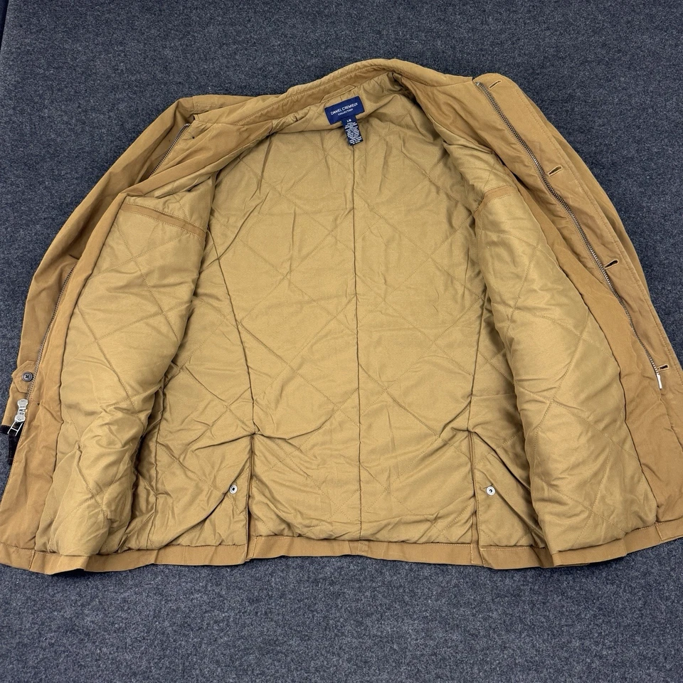 Daniel Cremieux 夹克男式大号棕褐色被子衬里Chore Parka外套复古 — 第 3/4 张图片