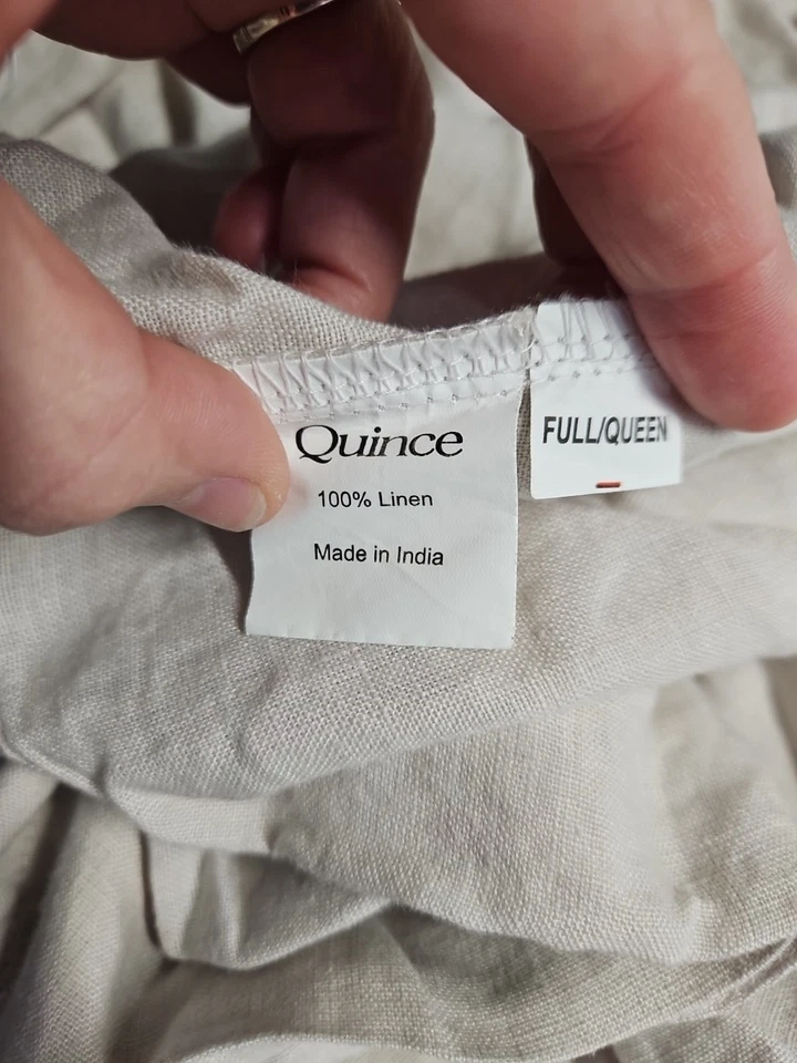 Quince 100% Linen Duvet Cover Full/Queen In Sand. 1 Pc (8151) - Image 4 of 4